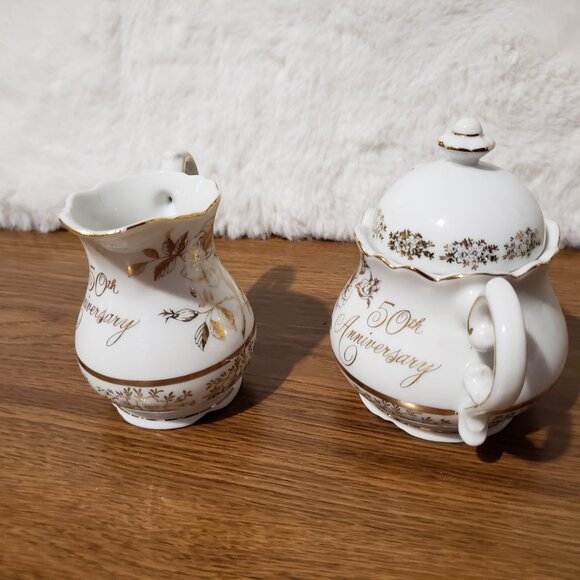 Norcrest Chatillon 50th Anniversary Sugar Creamer Chatillon Porcelain Gift - Picture 5 of 13